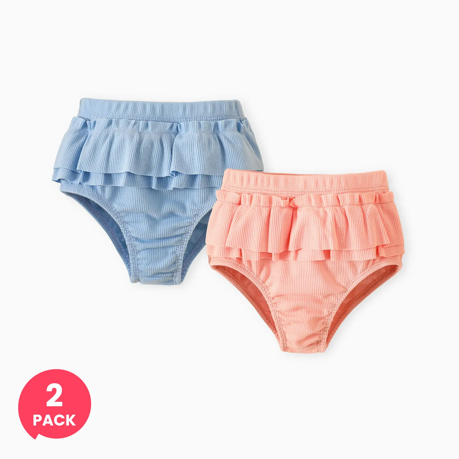 

2-Pack Baby Girl Sweet Ruffled Shorts