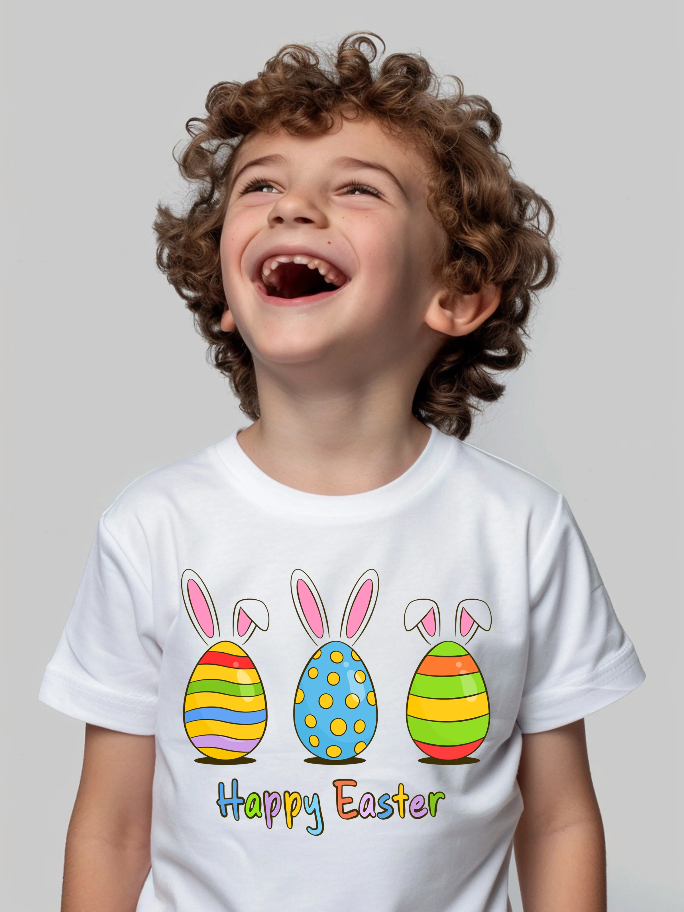 

Easter Toddler/Kid Cotton Easter Egg Print Tee