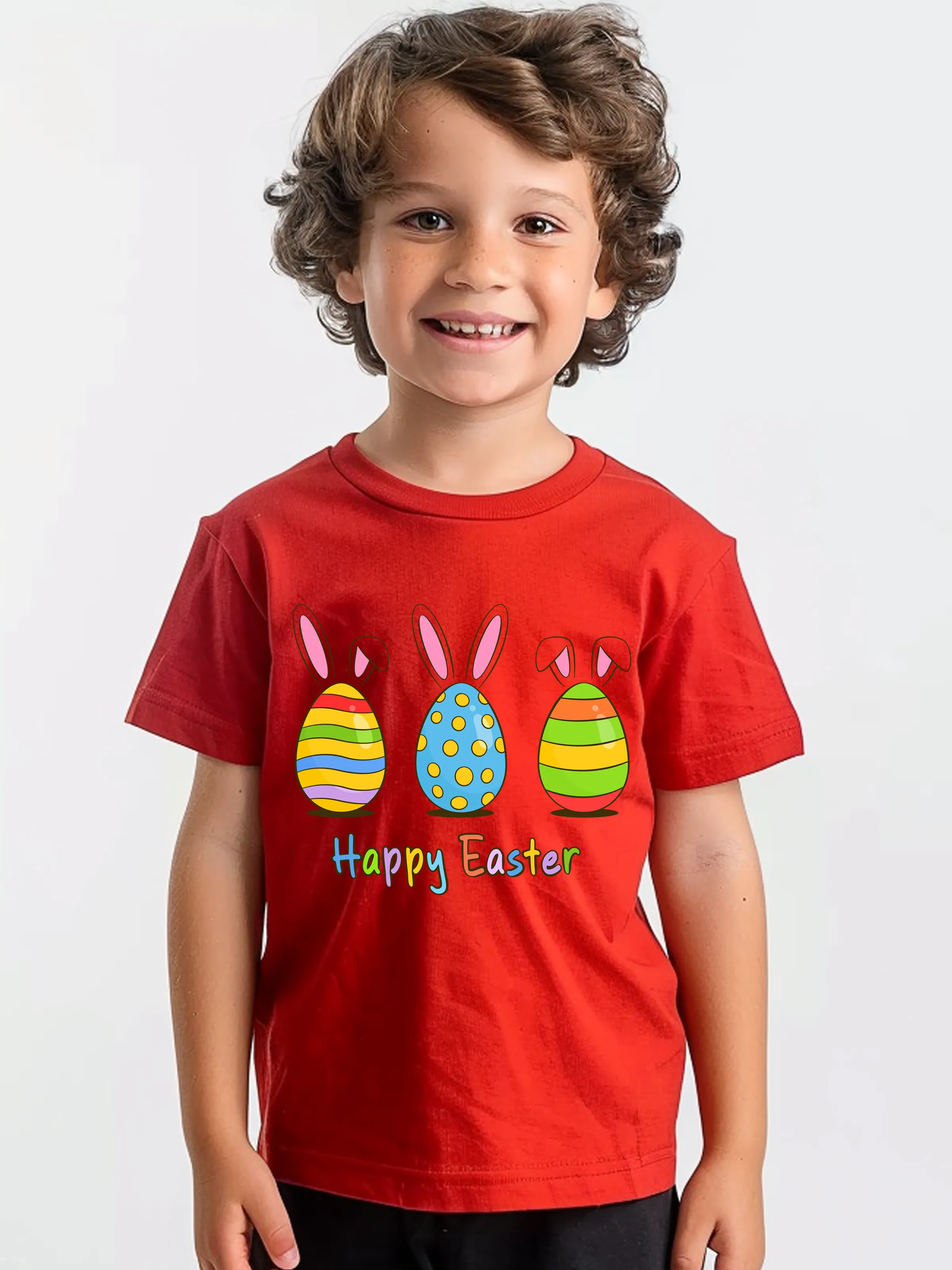 

Easter Toddler/Kid Cotton Easter Egg Print Tee