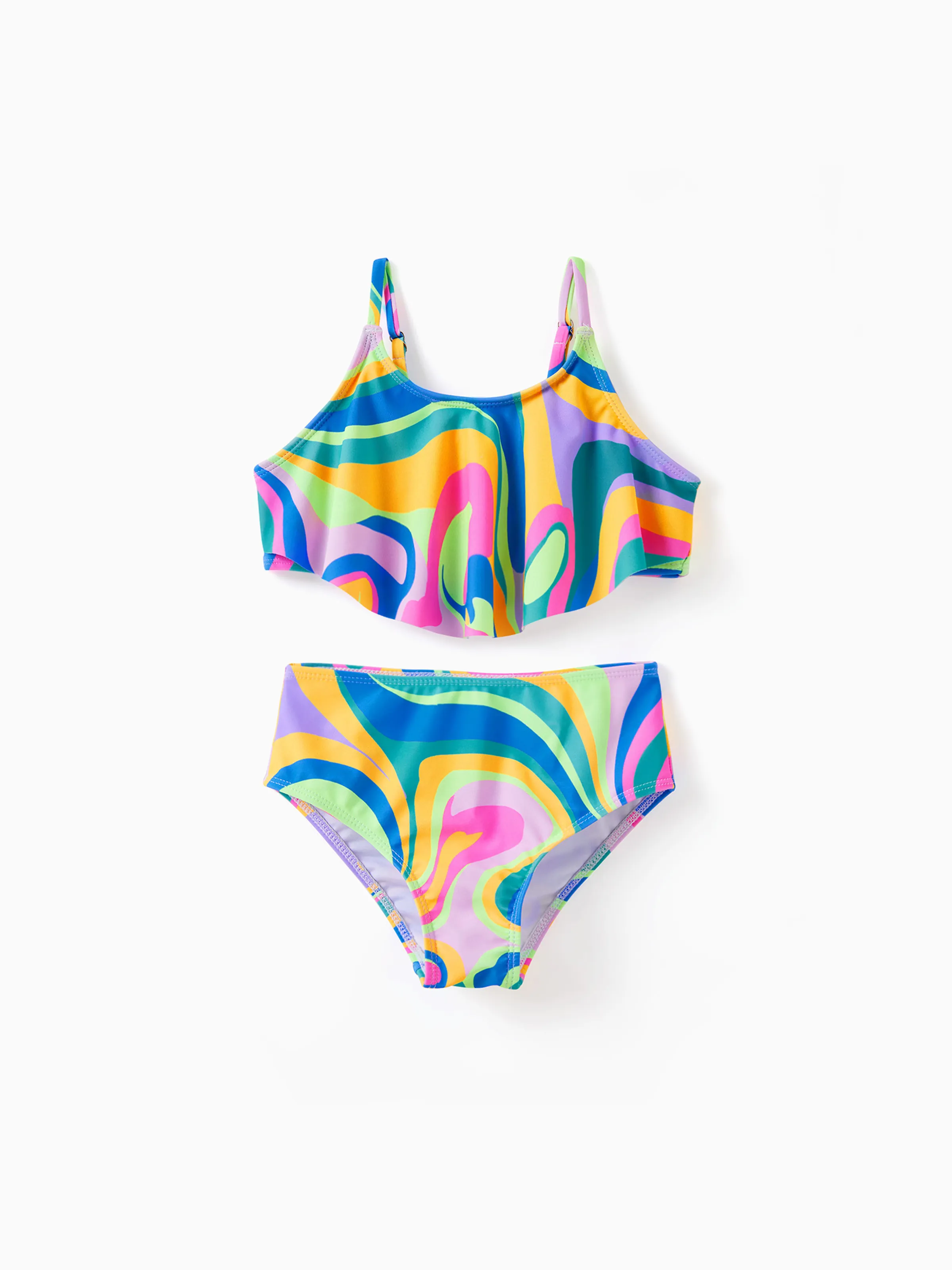 

Family Matching Colorful Tie-Dye Print Swim Trunks or Halter two-Piece Bikini