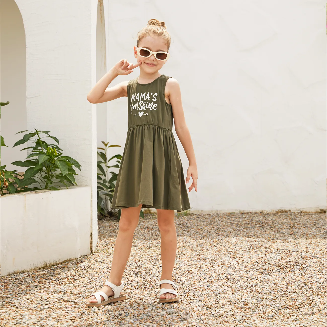 Mommy and Me 95% Cotton Sleeveless Dresses