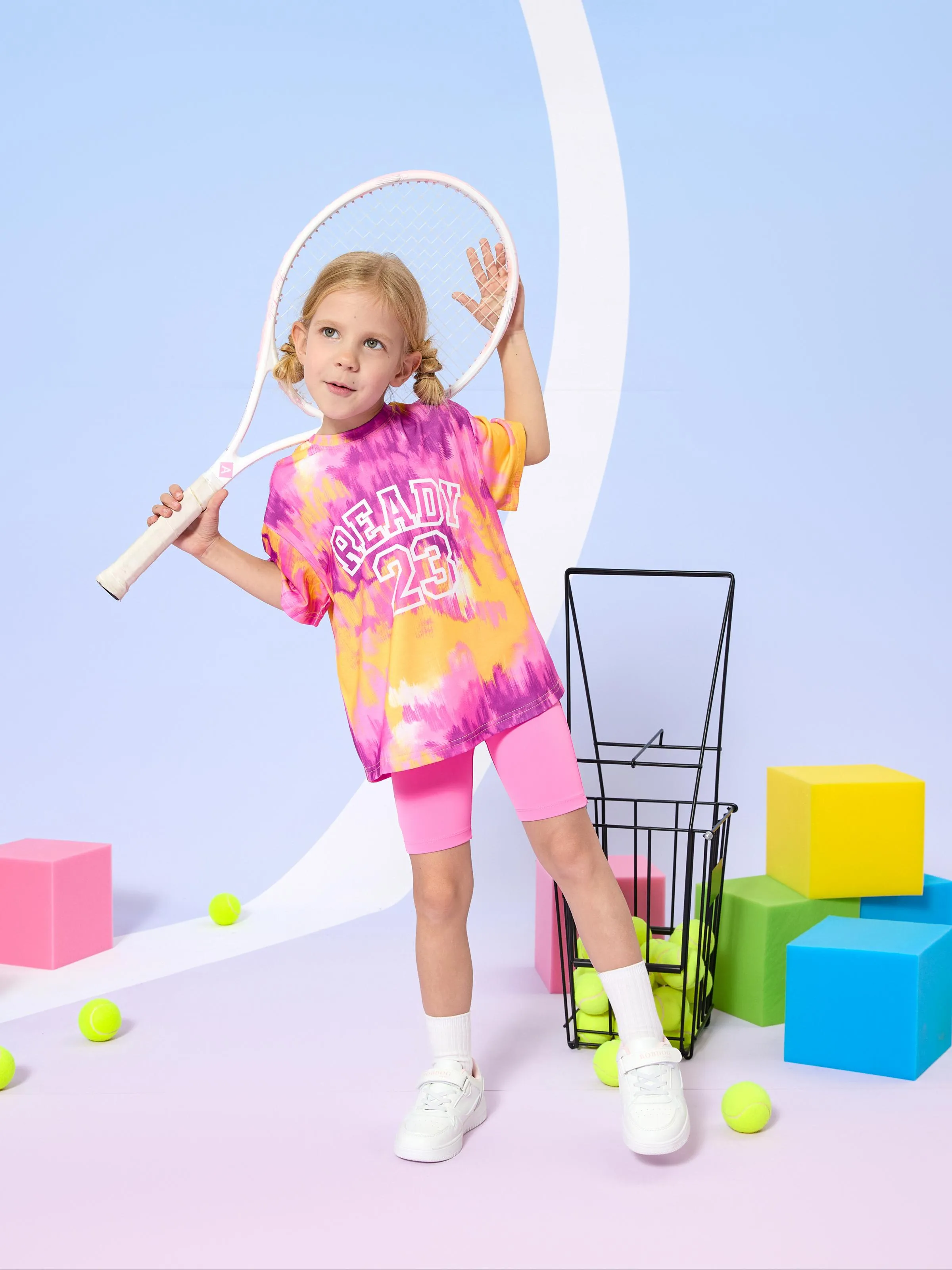 

2-Piece Toddler/Kid Girl Sporty Tee and Leggings Set