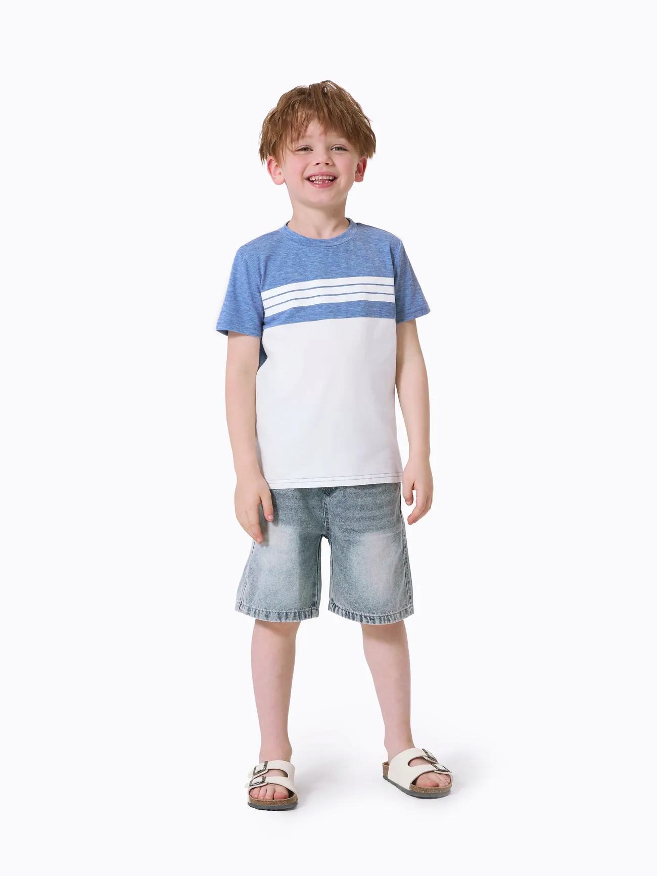 Boy - Family Matching Outfit: Floral Smocking Casual Suit - BLUEWHITE - image 17