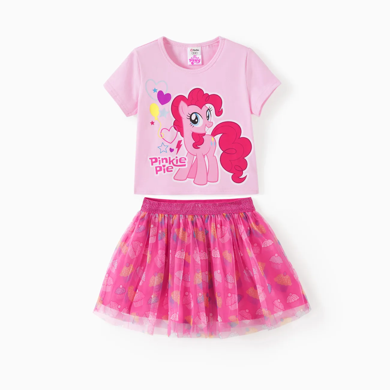My Little Pony Toddler/Kid Girl Short-sleeve Tee and Printed Mesh Skirt Set