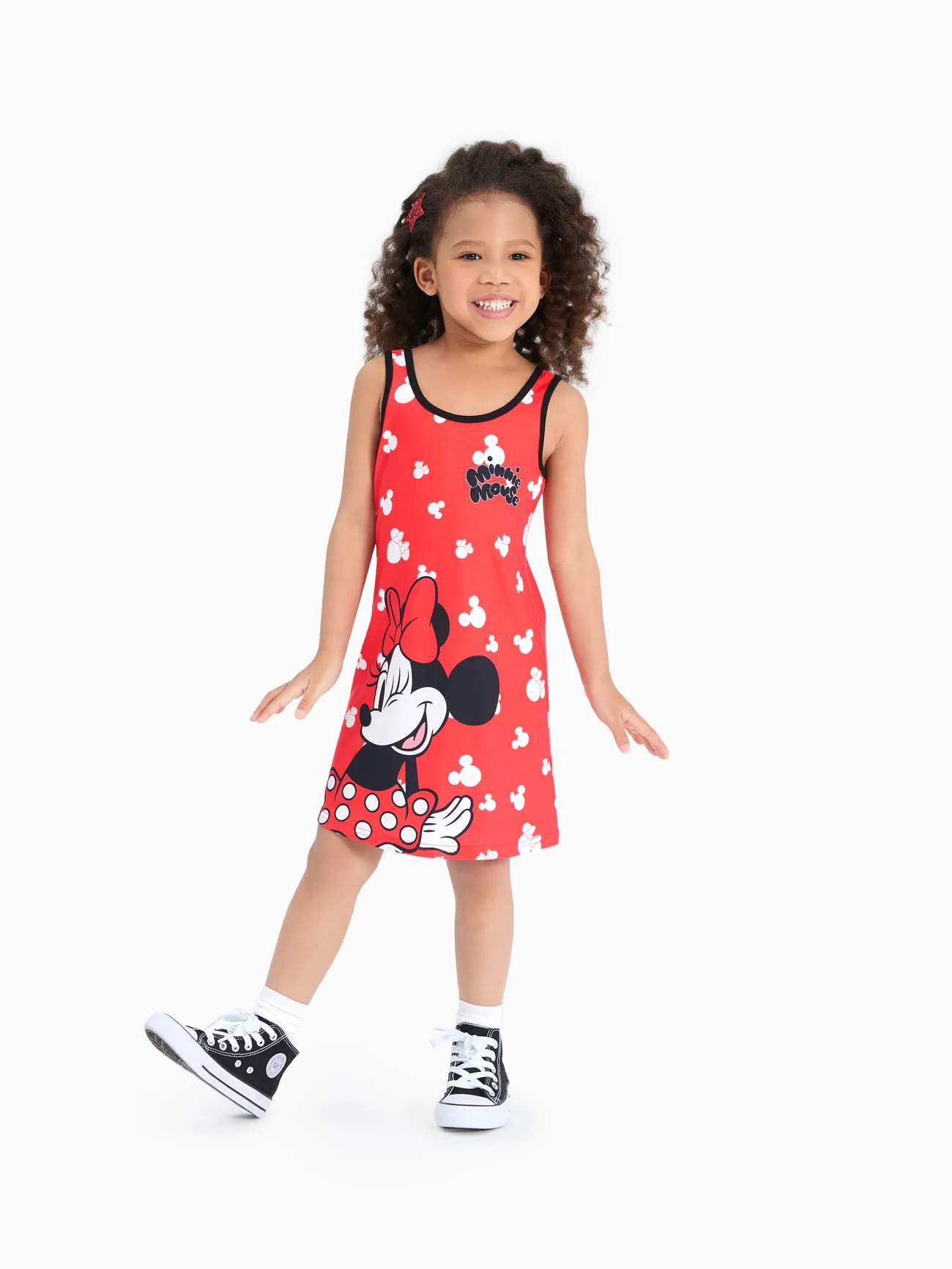 

Disney Mickey and Friends Toddlers/Kids Girls 1pc Naia™ Minnie Mouse Pattern Colorblock Tank Dress