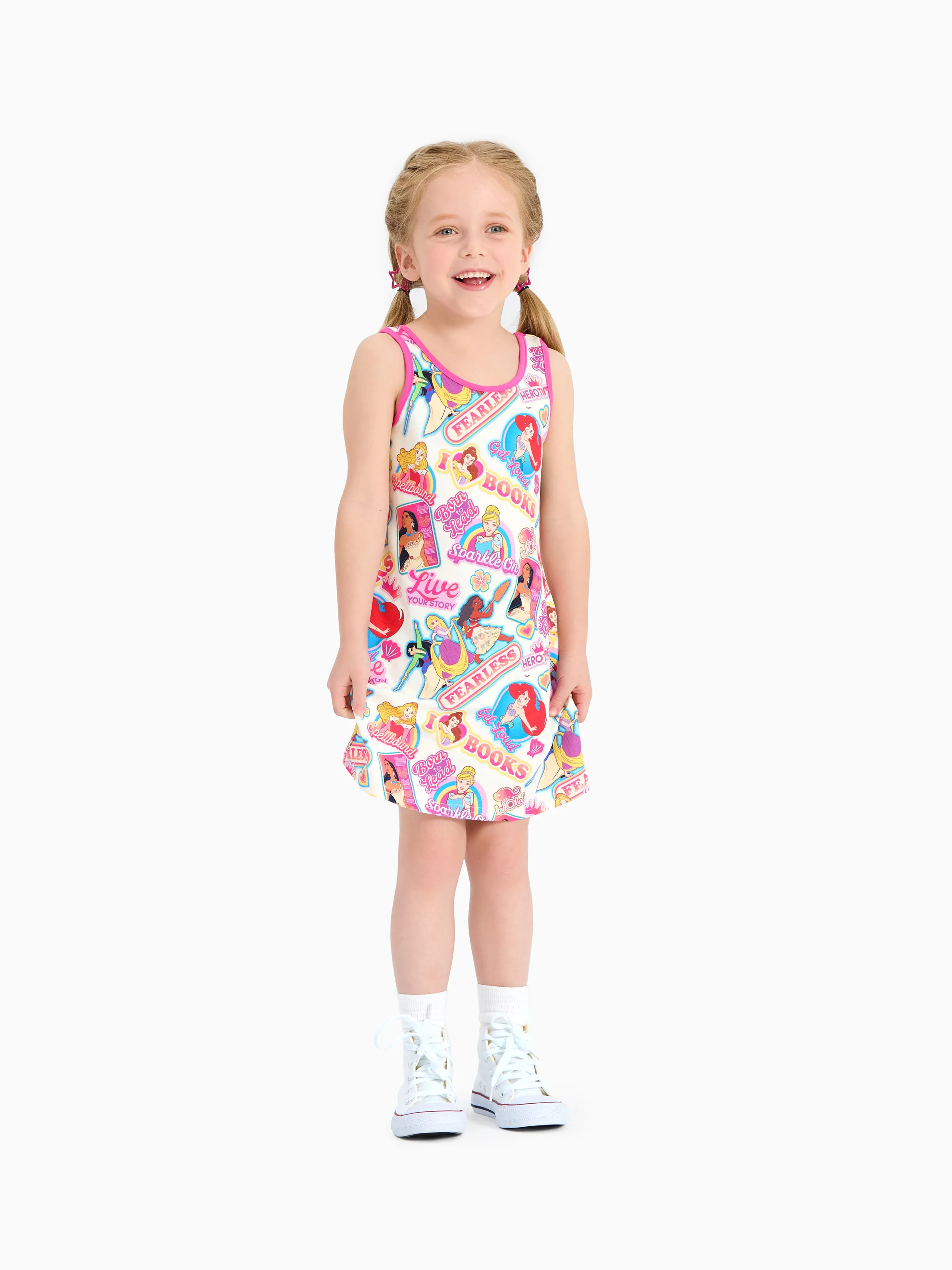 

Disney Princess Toddlers Girls 1pc Naia™ Moana/Character Pattern Tank Dress