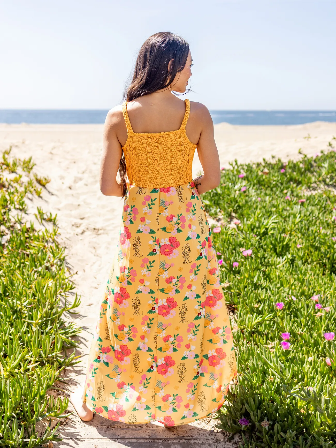 Women - Disney Mickey and Friends Family Matching Floral Crochet Dress/Shirt - Yellow - image 3