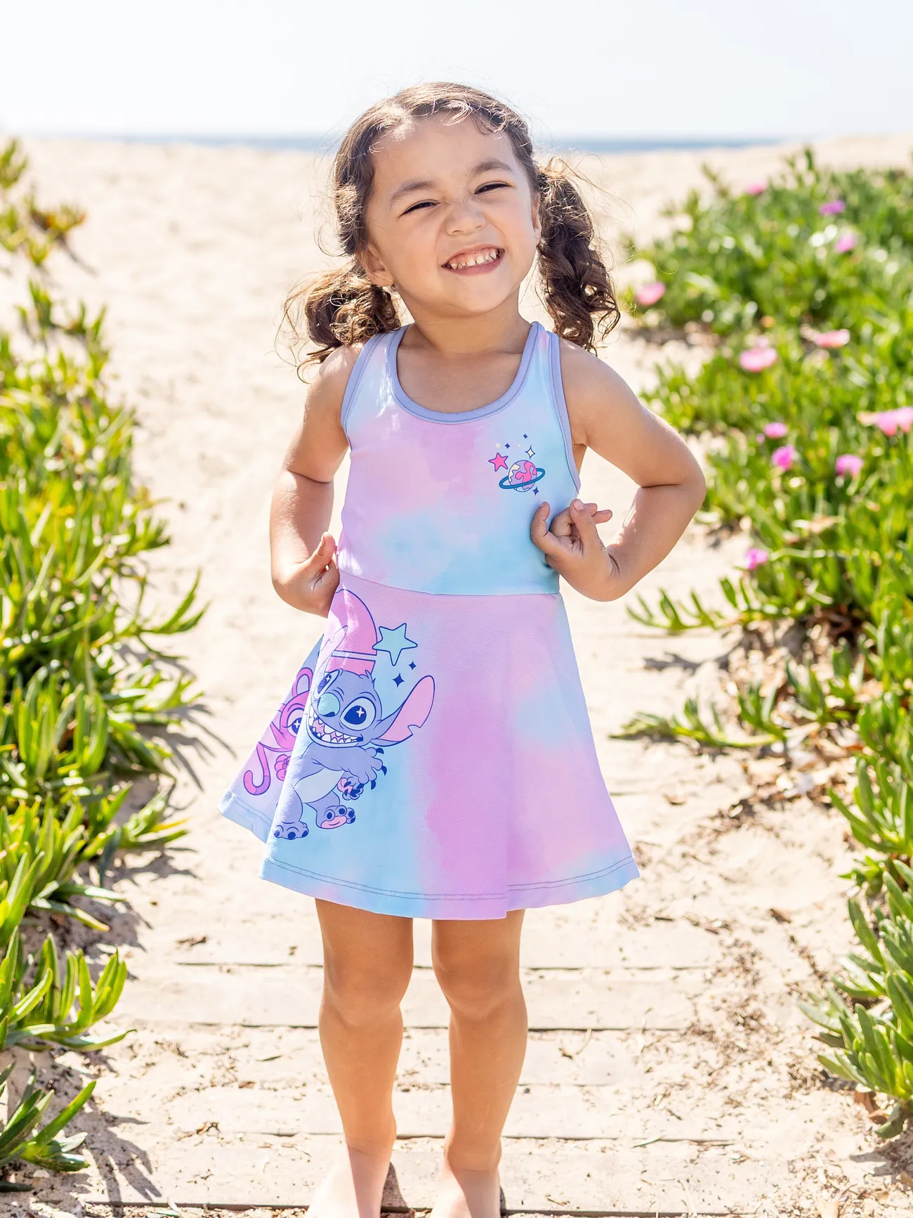 Girl - Disney Stitch Family Matching 1pc Tie-Dyed Sporty Dress or T-shirt - Multi-color - image 7