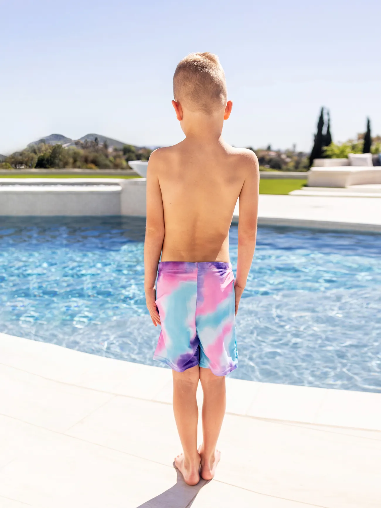 Boy - Family Tie-dyed Swimwear Set for Unisex, Tight Polyester Spandex Matching Outfits - Multi-color - image 13