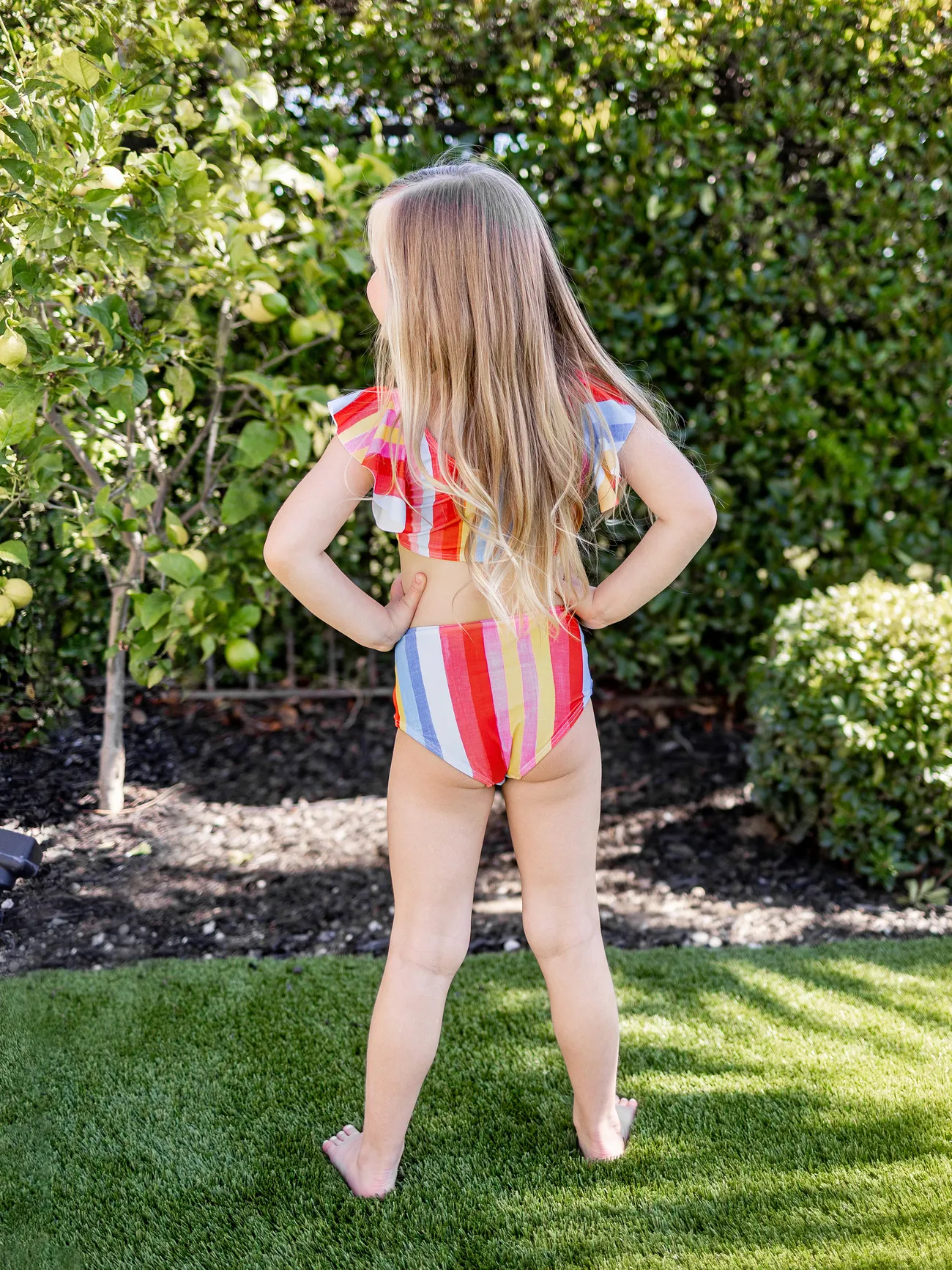 Girl - Family Stripe Swimwear Set - Unisex Casual Matching Outfits - Multi-color - image 8