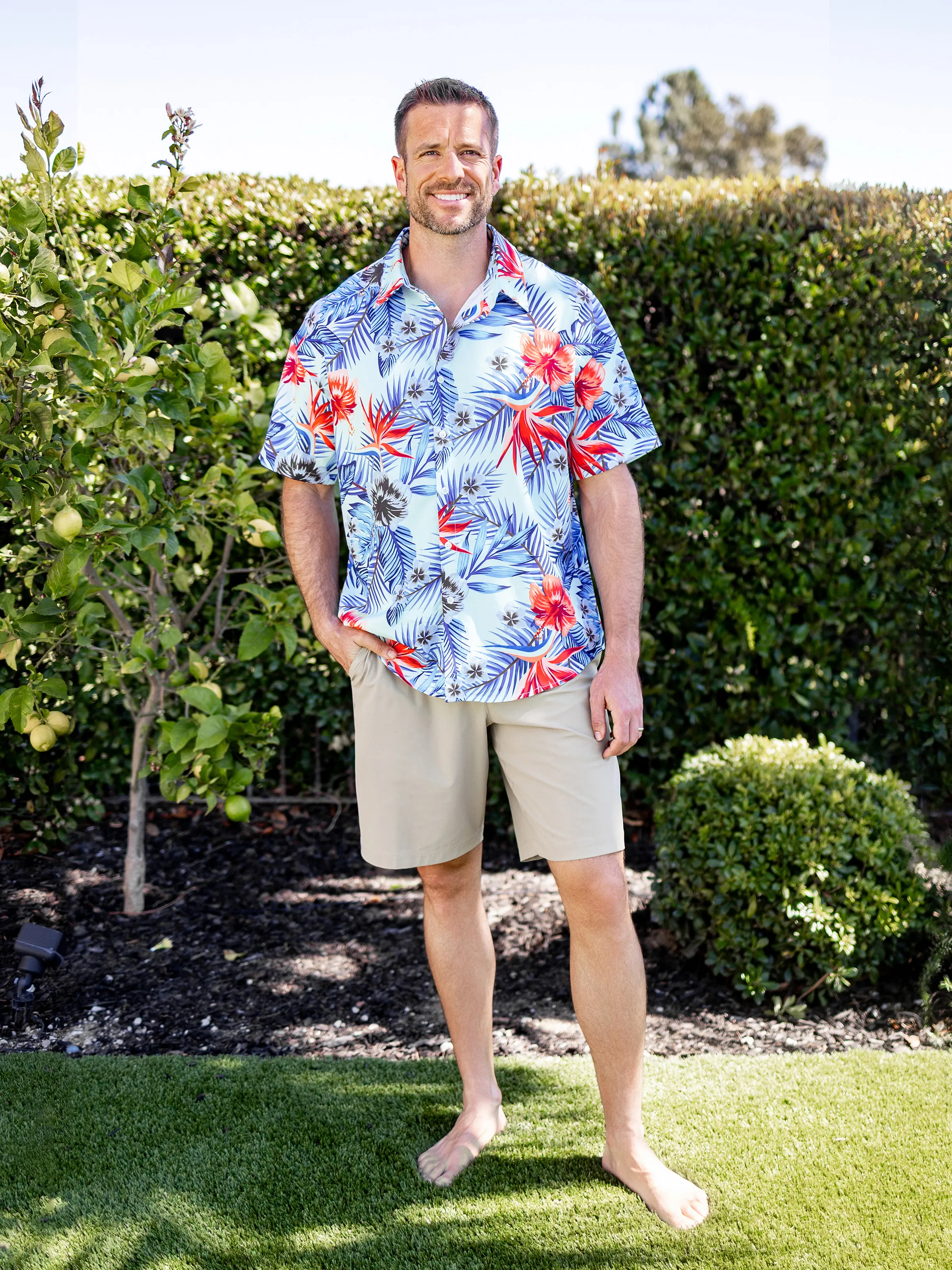 

Family Matching Floral Print Short-sleeve Shirt or smocking Strap Dress