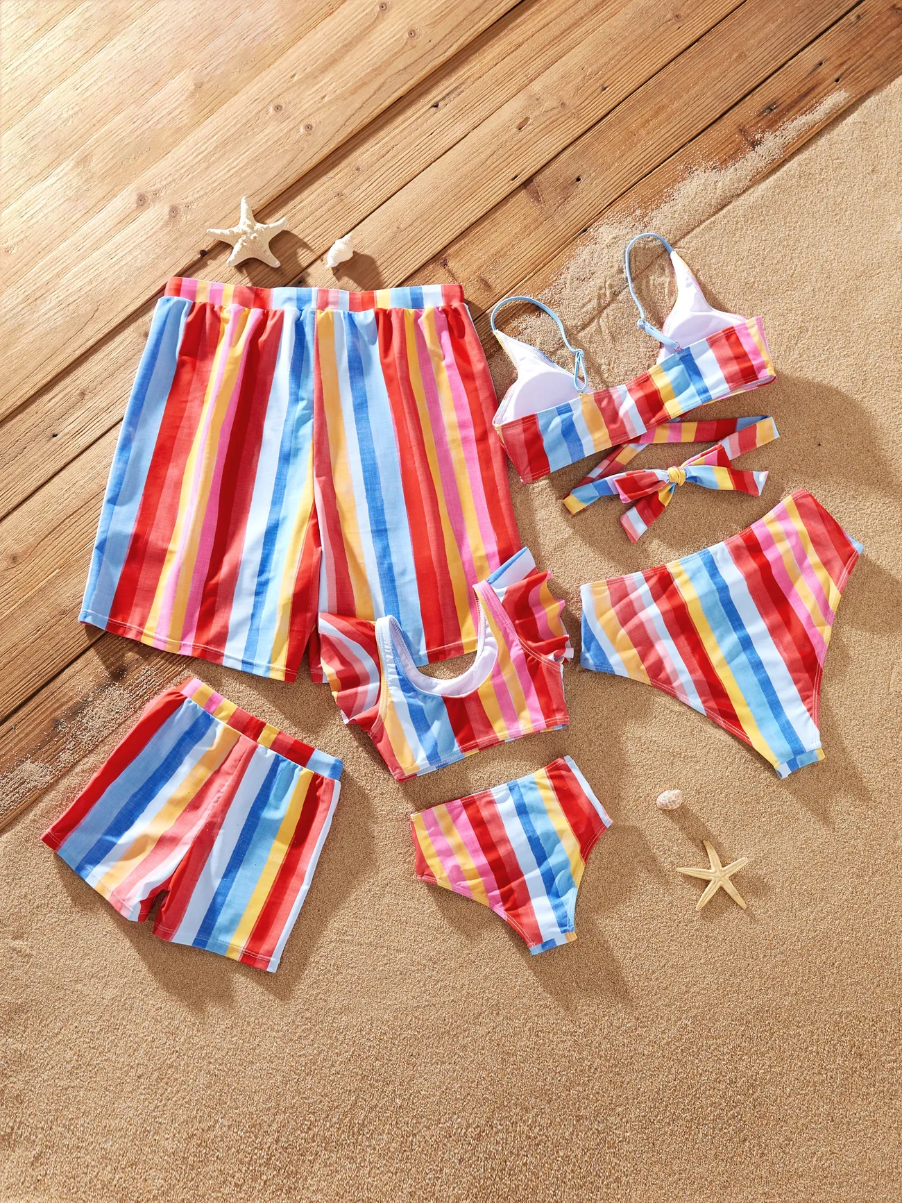 Boy - Family Stripe Swimwear Set - Unisex Casual Matching Outfits - Multi-color - image 16