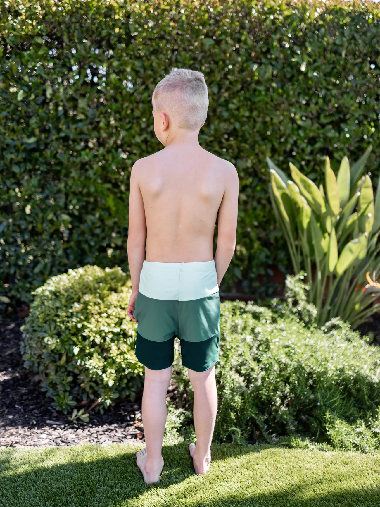 Boy - Family Bathing Suits - Colorblock Swim Trunks or Wrap Side V-Neck Swimsuit - MultiColour - image 13