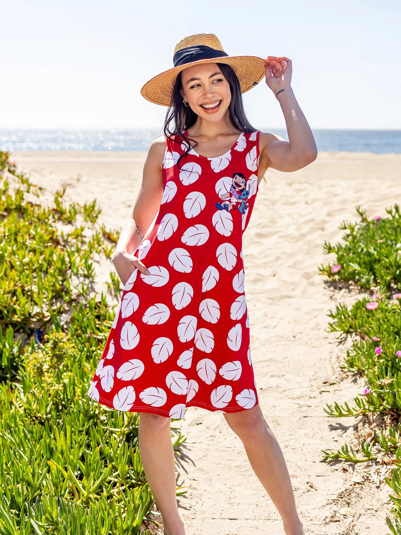 

Disney Stitch Family Matching Leaf Print Dress/ Cotton Short-sleeve Top/ Jumpsuit