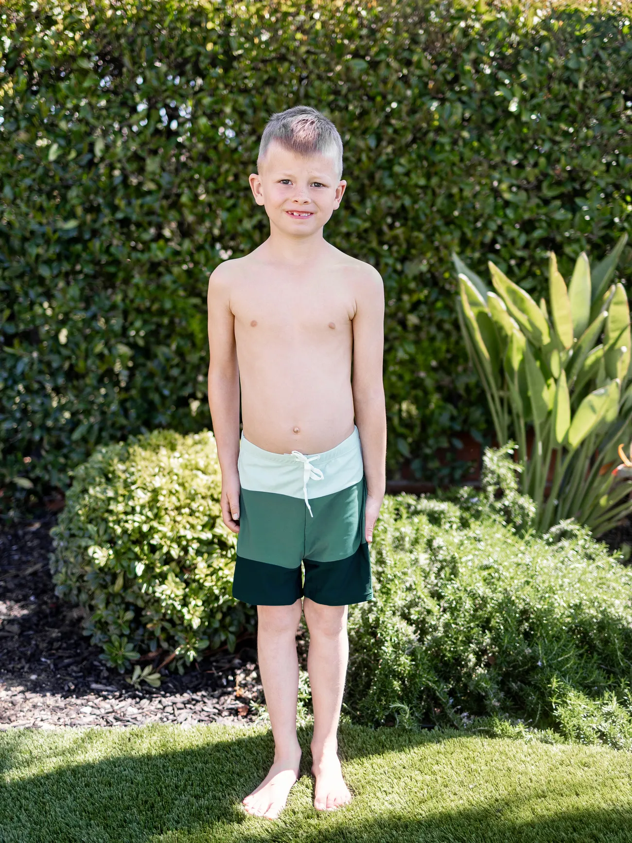 Boy - Family Bathing Suits - Colorblock Swim Trunks or Wrap Side V-Neck Swimsuit - MultiColour - image 14