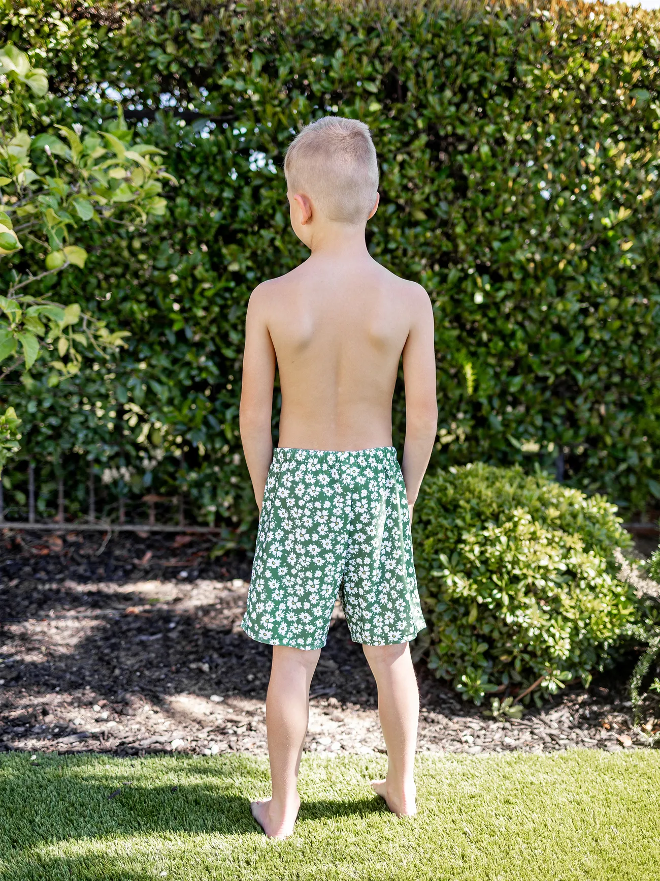 Boy - Green Matching Family Swimsuits Two-piece or 3-piece Ruffle Swimsuit with Coverup Skirt - Green - image 13