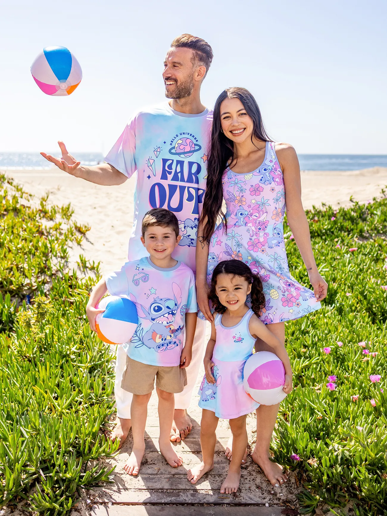 Disney Stitch Family Matching 1pc Tie-Dyed Sporty Dress or T-shirt - Multi-color - image 1