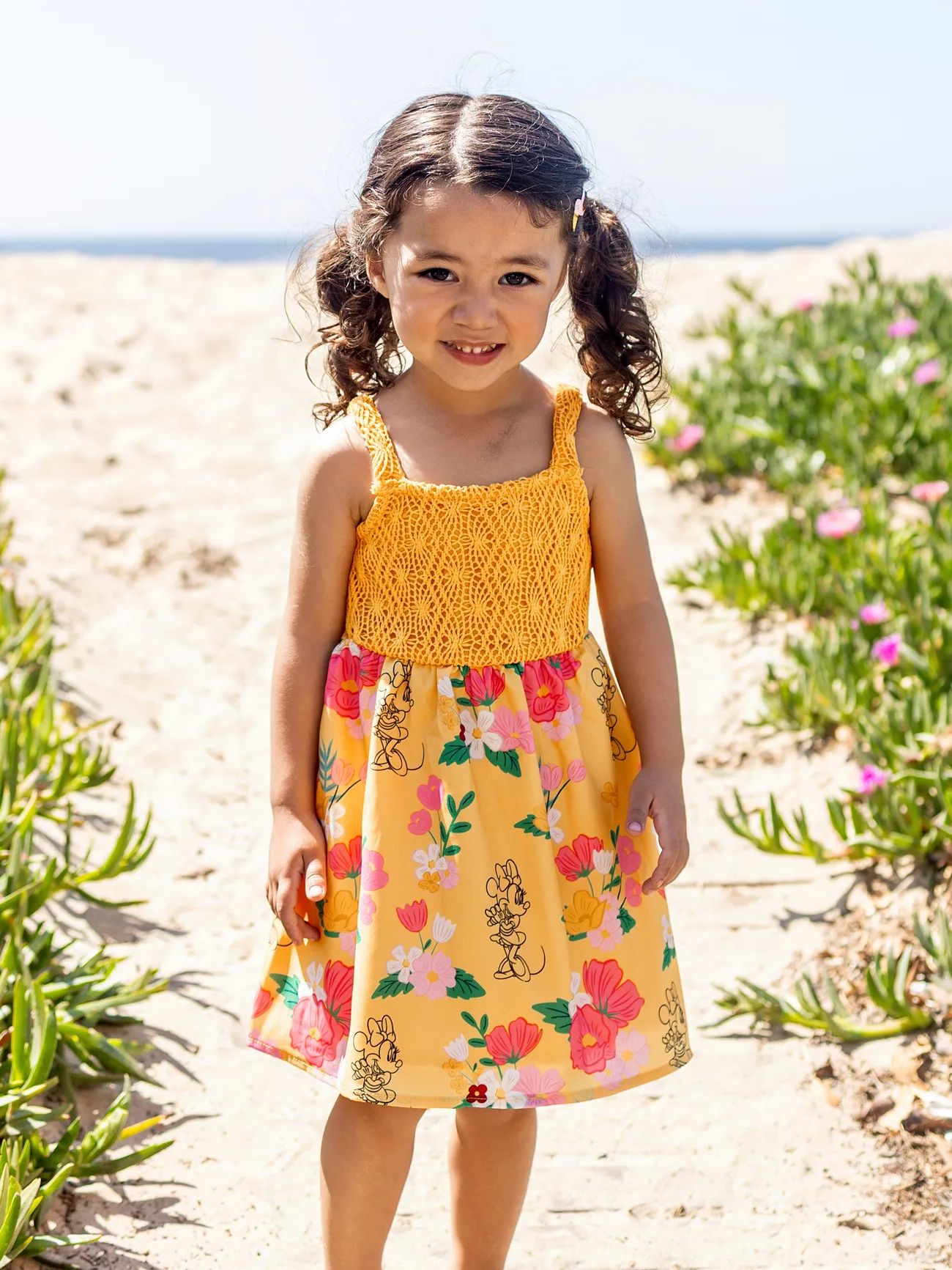 Girl - Disney Mickey and Friends Family Matching Floral Crochet Dress/Shirt - Yellow - image 7