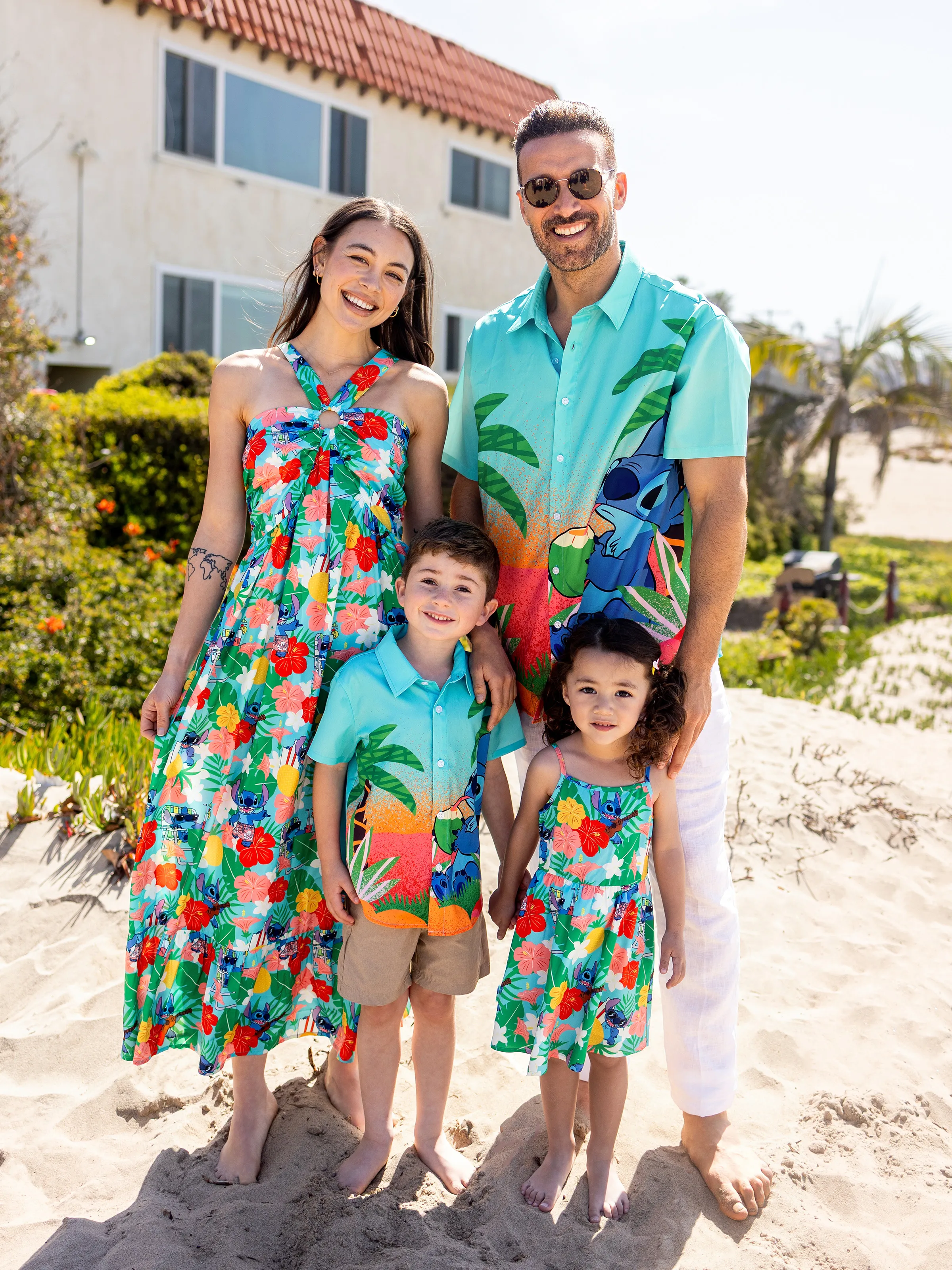 Disney Stitch Family matching Tropical Print Dress/ Shirt