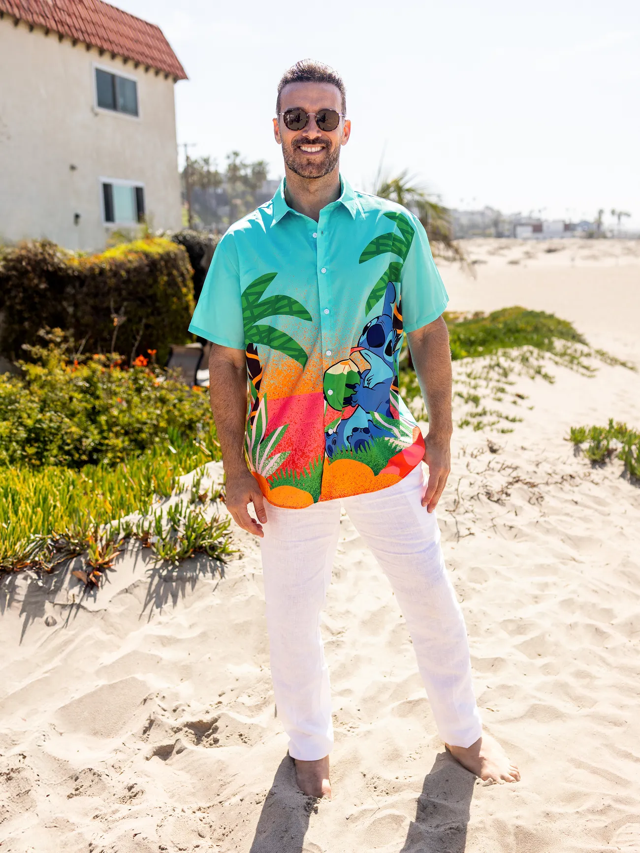 Men - Disney Stitch Family matching Tropical Print Dress/ Shirt - Green - image 22