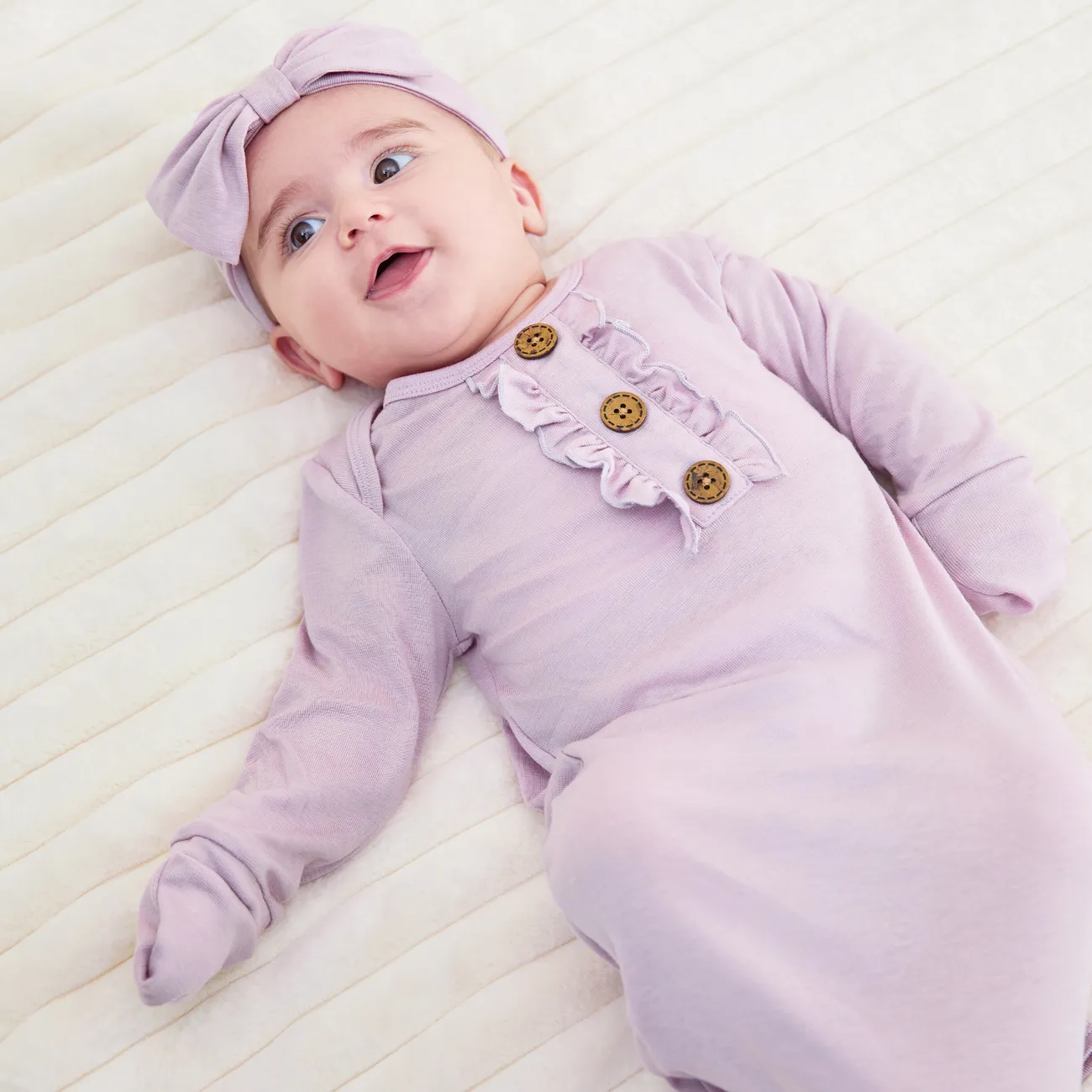 Baby Girl Wool Sleeping Bag with Headband