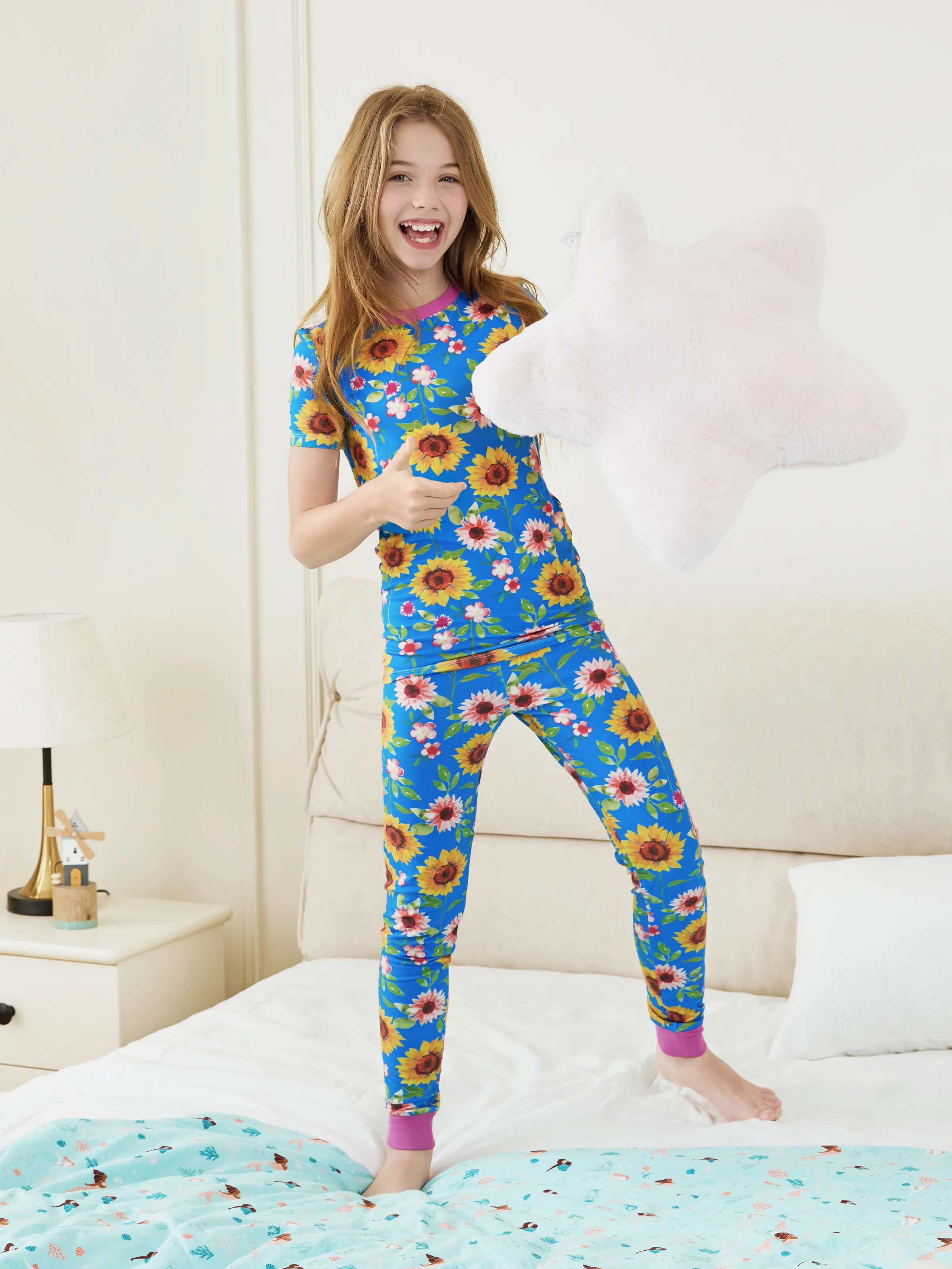 

Bamboo Toddler/Kid 3pcs Playful Print Snug-Fitting Pajamas Set