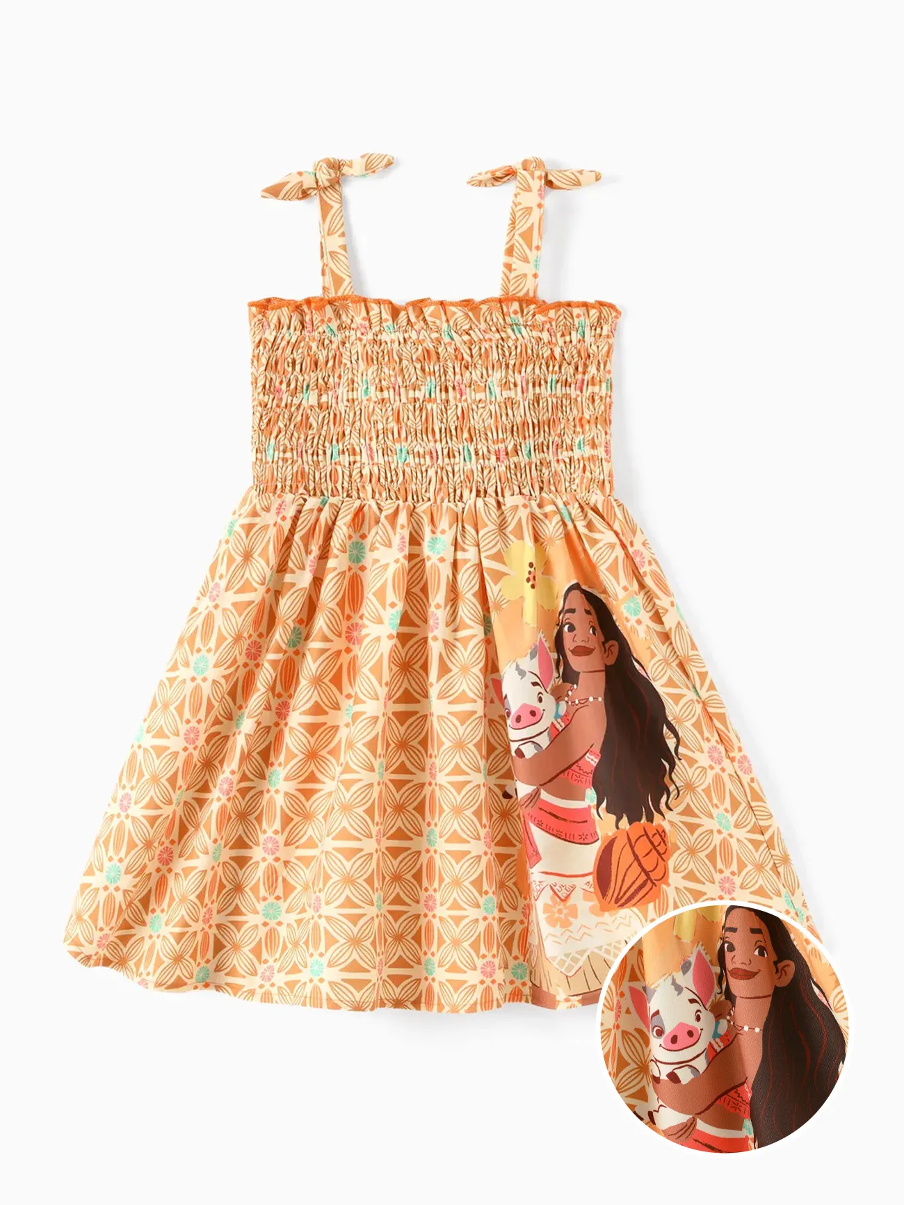 

Disney Princess Toddler Girl Moana Ariel Tian Smocking Dress