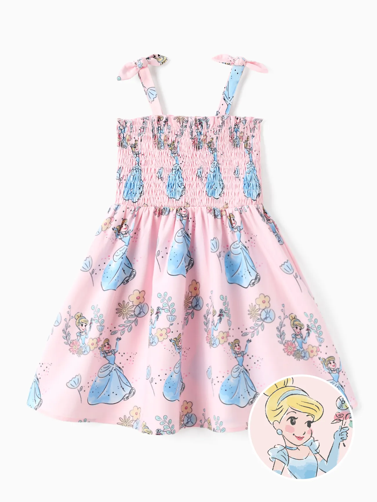 

Disney Princess Ariel/Belle/Snow White1pc Toddler Girls Character Print Floral Dress