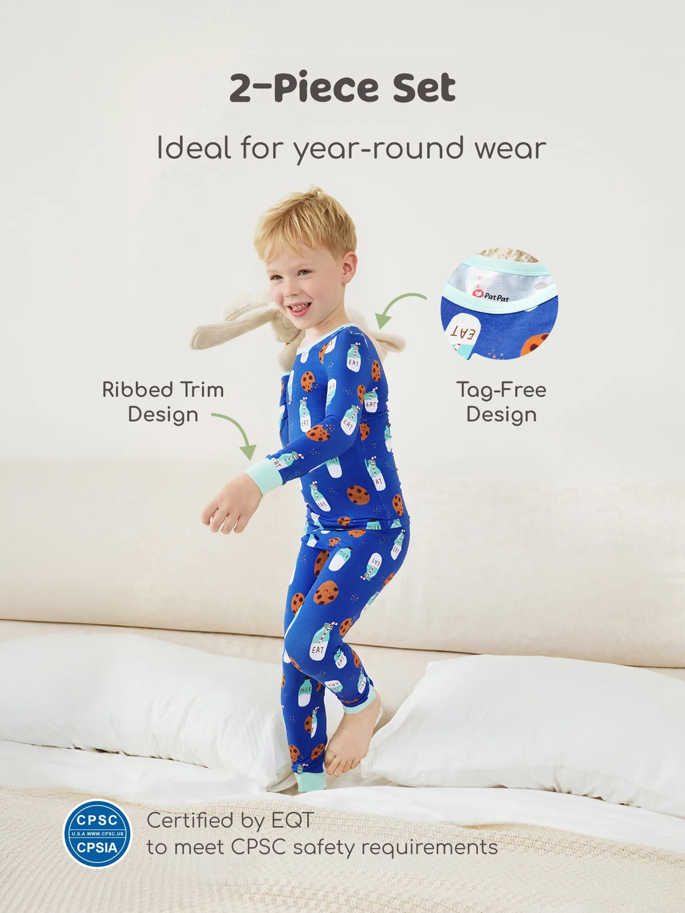 

Bamboo Baby/Toddler 2-Piece Childlike Animal Print Snug-Fitting Pajamas Set