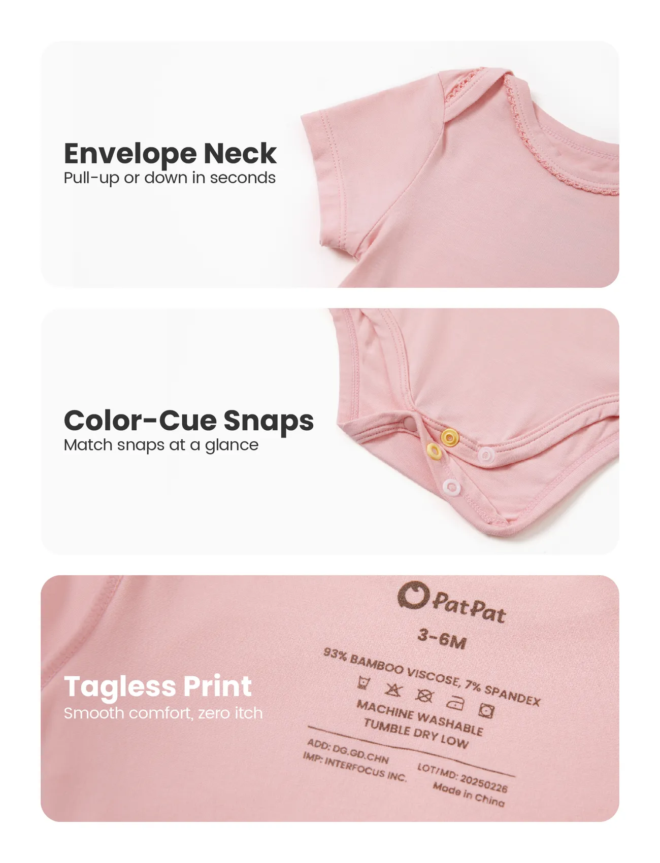 Pink - Bamboo Onesie Baby Boy/Girl 2-Pack Solid&Printed Rompers Set - image 6