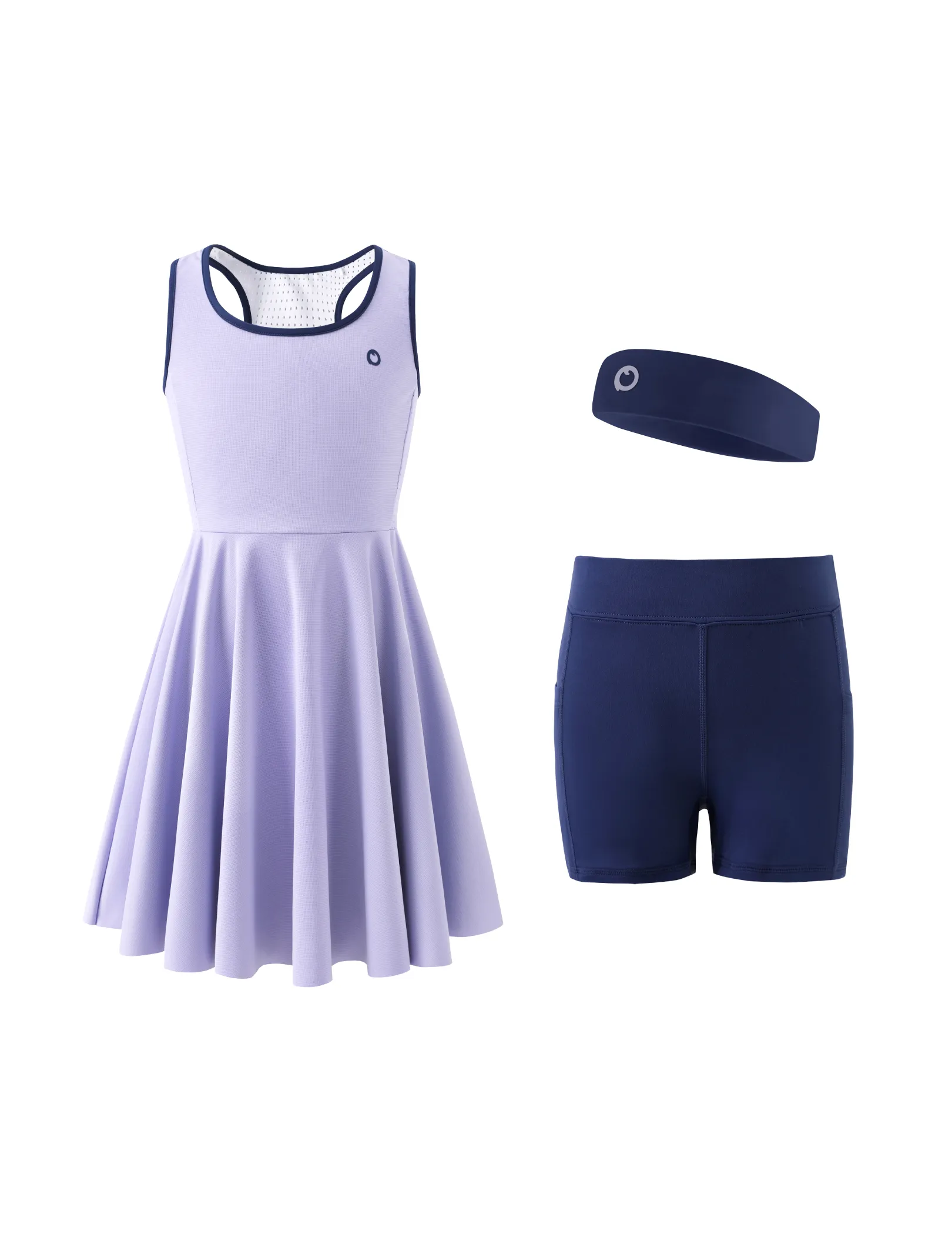 

PatPat Rapidair™ activewear Kid Girl Tennis Dress with Headband & Bamboo Viscose Shorts with Pockets