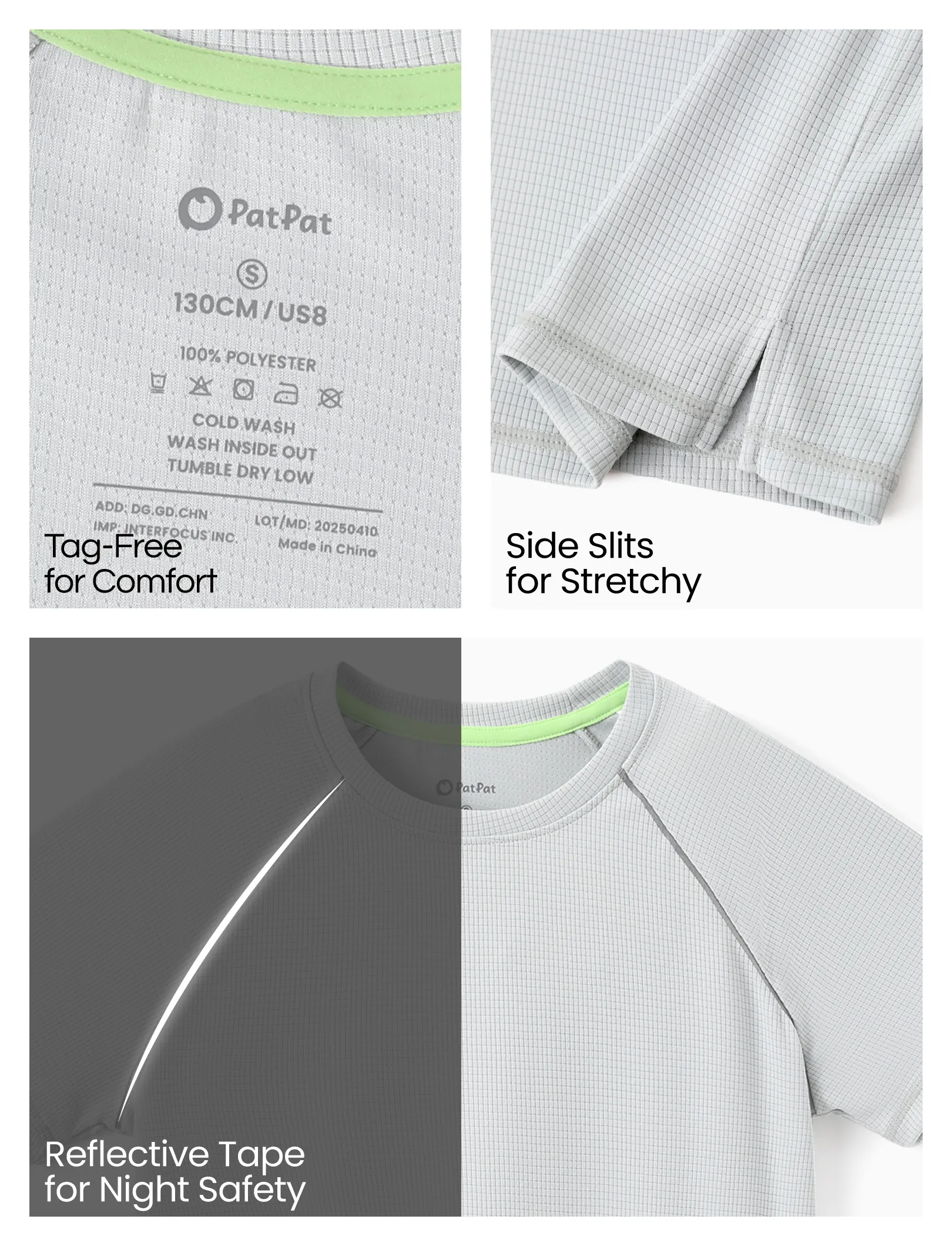 Grey - Kid Boy Athletic Breathable Air-Grid Ultra Lightweight Short Sleeve T-Shirt - image 6