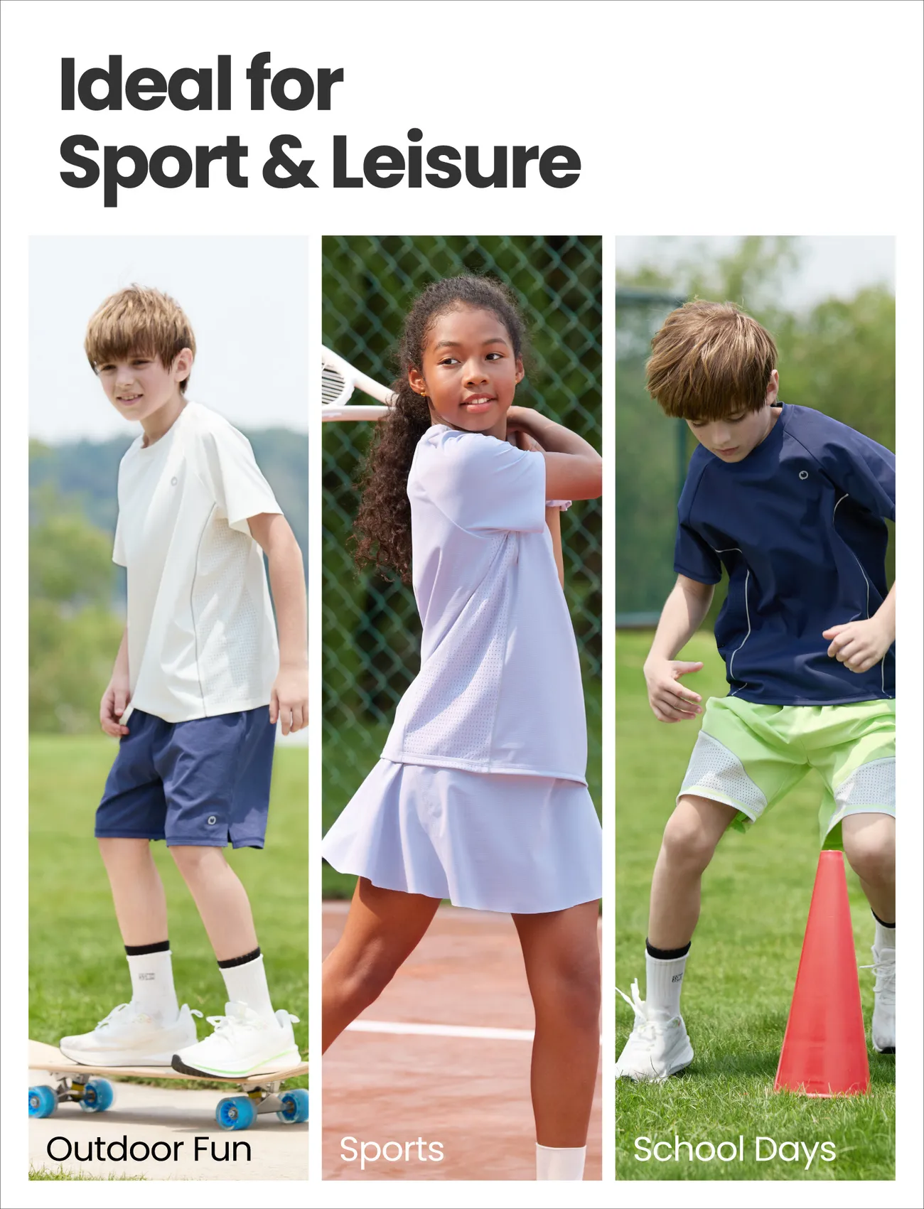 White - PatPat Rapidair™ activewear Kids Boy/Girl Athletic Quick-Dry & Instant-Cooling UPF 100+ Rash Guard T-Shirt - image 8