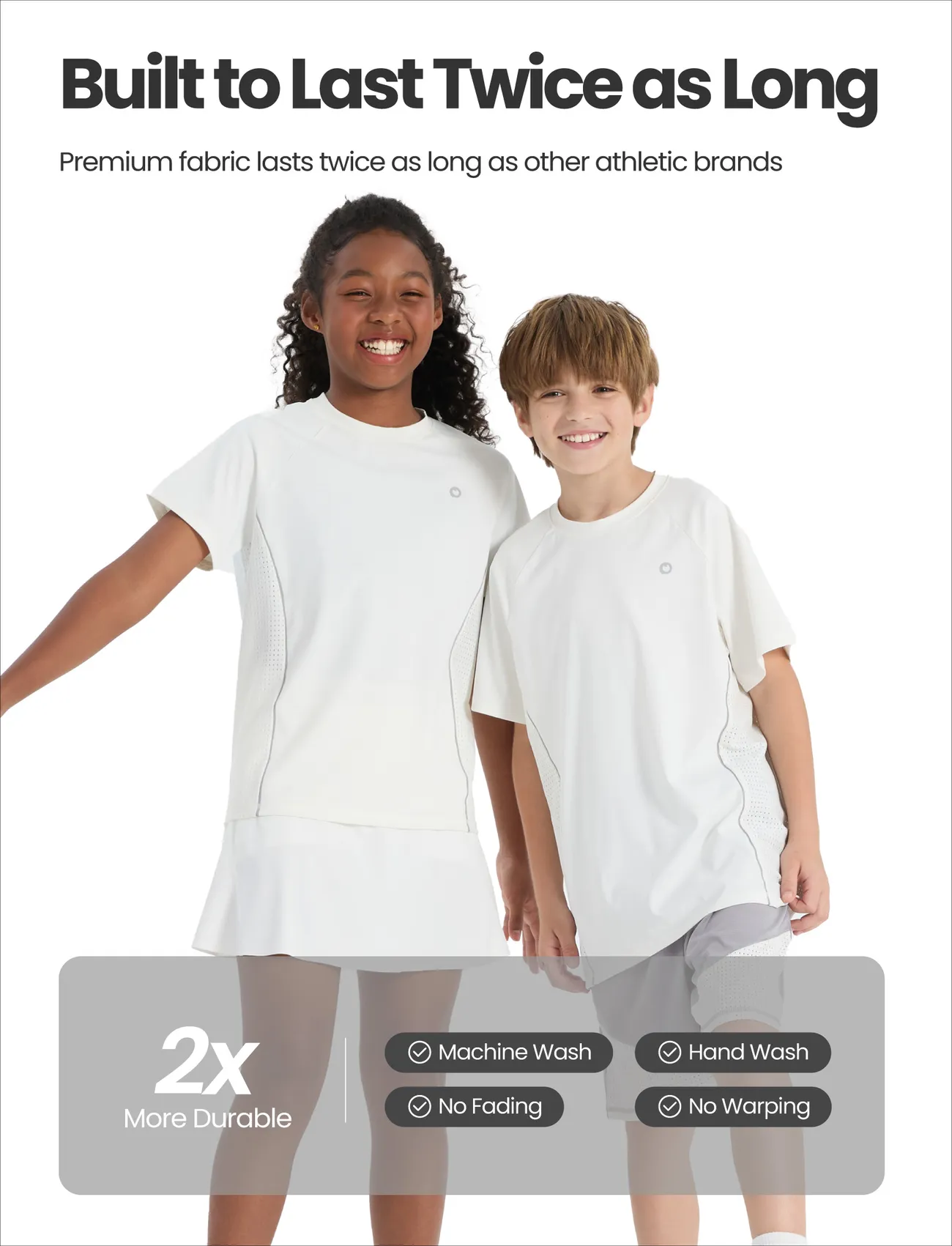 White - PatPat Rapidair™ activewear Kids Boy/Girl Athletic Quick-Dry & Instant-Cooling UPF 100+ Rash Guard T-Shirt - image 5