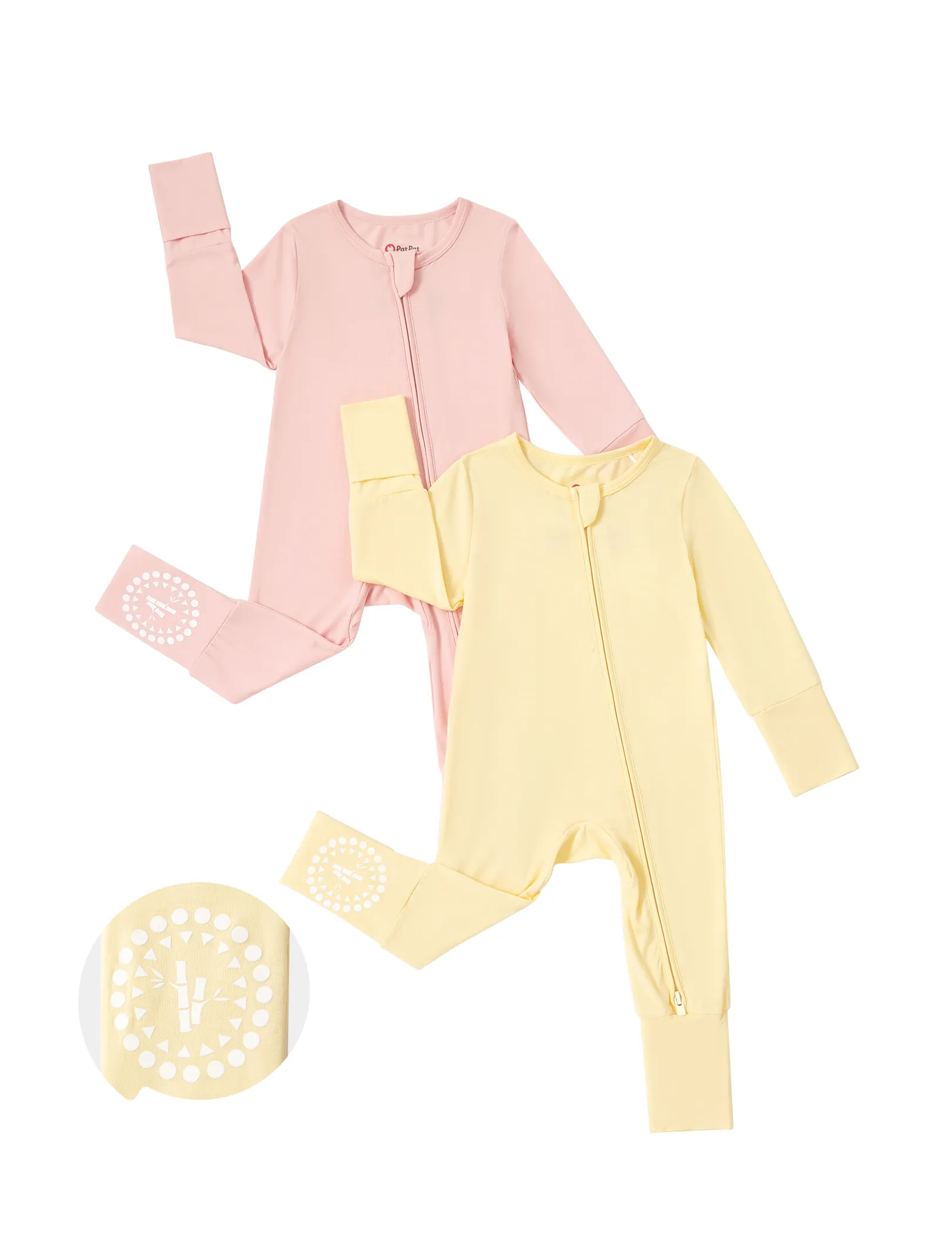 

Bamboo Baby Boy / Girl 2 Way Zipper Anti Slip Long Sleeve Rompers