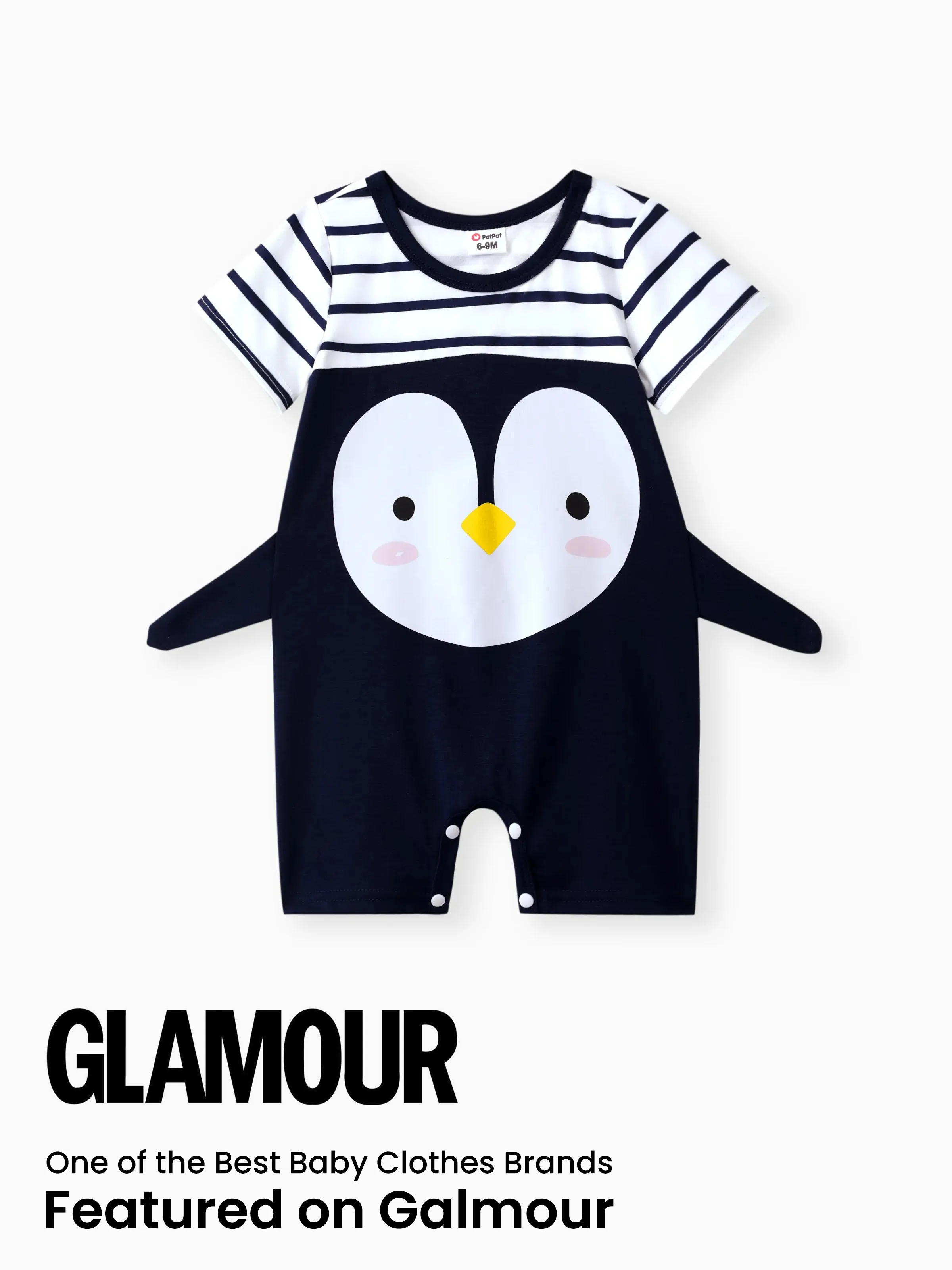 Baby Boy Animal Print Striped Short-sleeve Spliced Romper