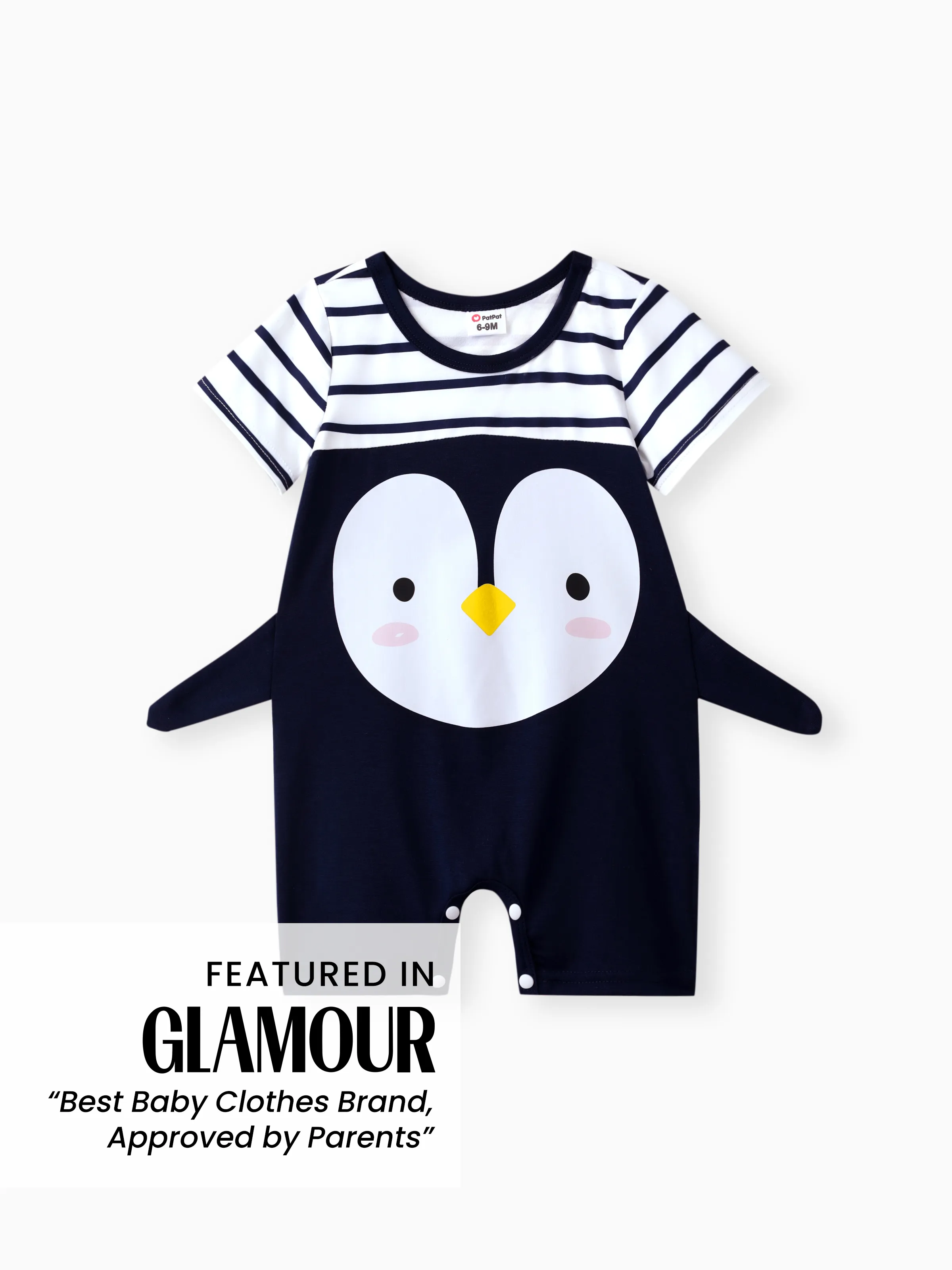 Baby Boy Animal Print Striped Short-sleeve Spliced Romper
