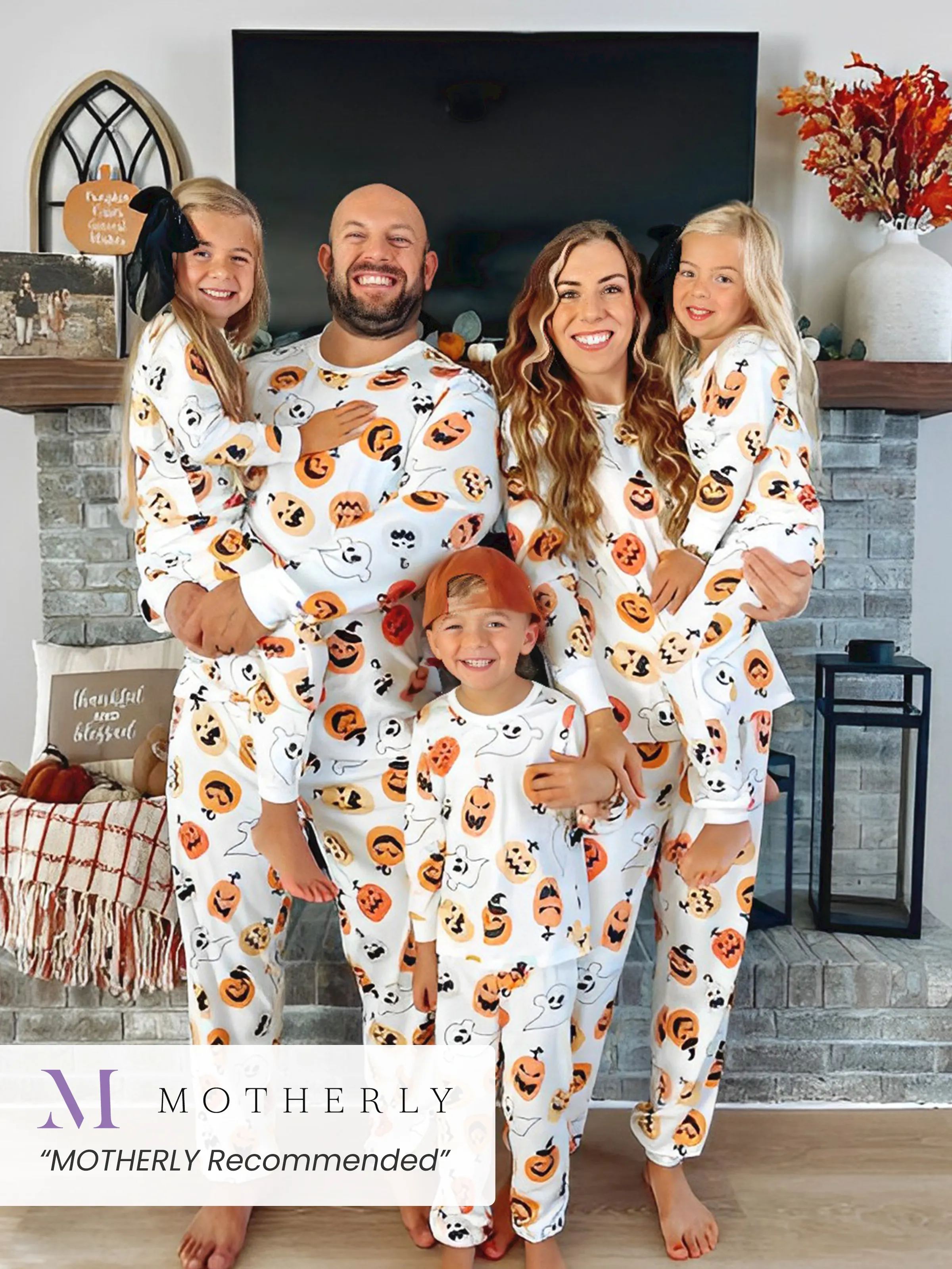 Halloween Pajamas Pumpkin & Ghost Print Family Pajamas sets