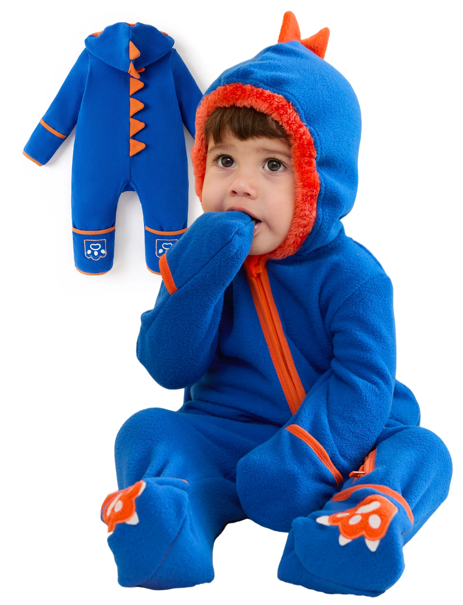 

Unisex Jumpsuit 3D Hyper-Tactile Infant Outfit 2-way Onesies with Animal Pattern