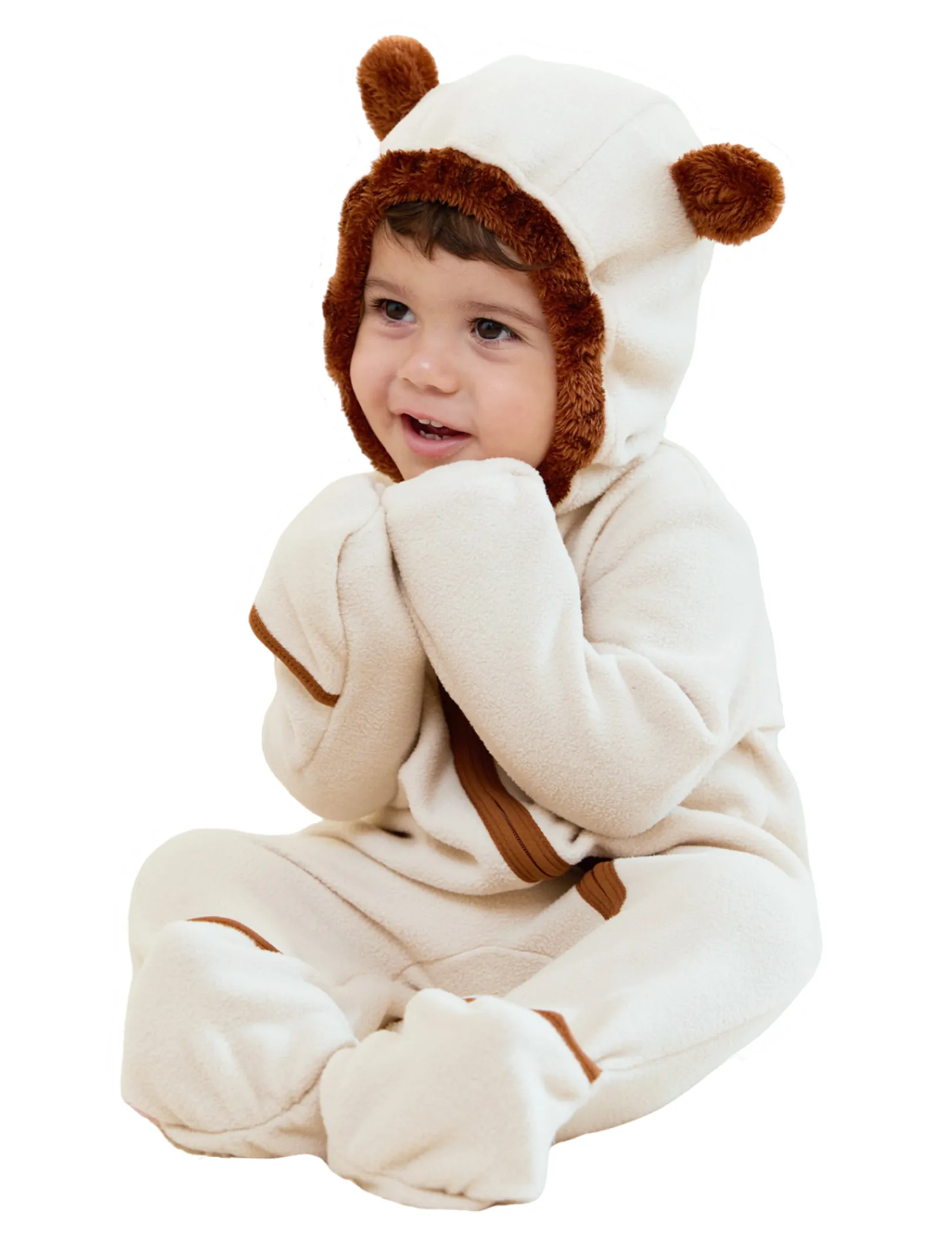 

Unisex Jumpsuit 3D Hyper-Tactile Infant Outfit 2-way Onesies with Animal Pattern