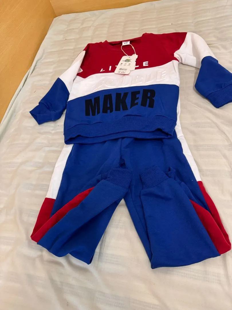 Survêtement Garçon Fille Ensemble Jogging Enfant Générique - Sweat à Capuche Et Pantalon - Imprimé Lettre - Unisexe 2-12 Ans - Confortable Et Tendance Vêtement Unisexe Enfant