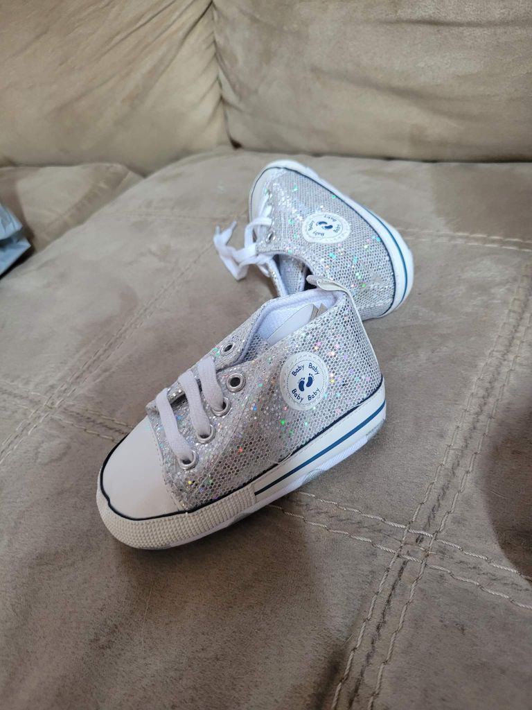 Baby / Toddler Allover Sequin Lace Up Prewalker Shoes