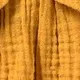 طفلة 95 ٪ قطن كريب بلا أكمام فستان زر BOWKNOT الأصفر