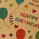 2-pack Happy Birthday Wrapping Paper Thick Kraft Brown Gift Wrapping Paper Flower Snack Wrapping Paper Color-E