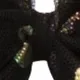 Polka Dots Decor Mesh Bow Hair Clip for Girls Black